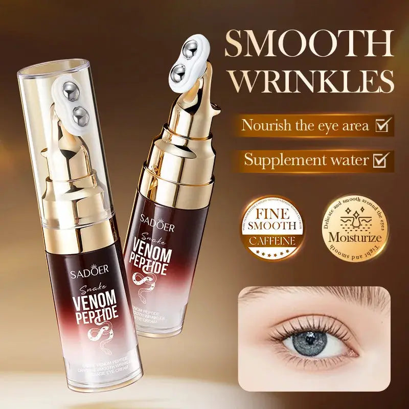 Sadoer Snake Venom Peptide Caffeine Massaging Eye Cream For Anti Wrinkle Dark Circles Anti Aging Moisturizing Skin Care