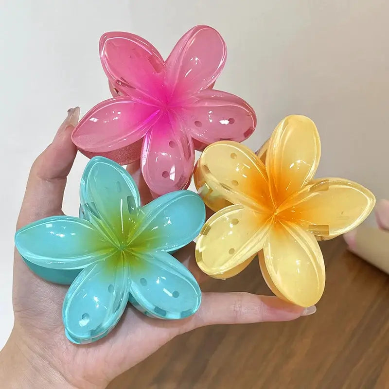 Boho Bloom Fashion Flower Hair Clips For Women Large Claw Hairpins With Secure Hold