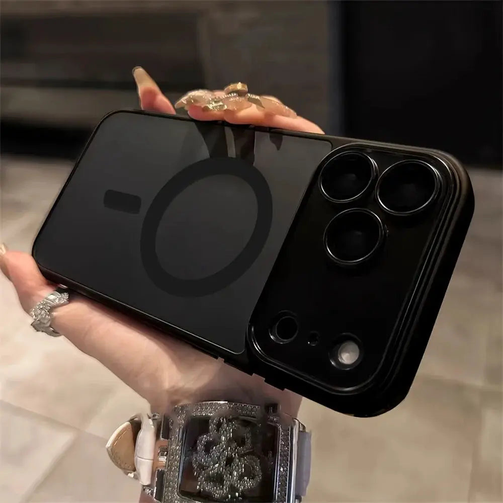 LuxeShield Magnetic Matte Translucent Shockproof Case For iPhone 11 To 17 Pro Max With MagSafe
