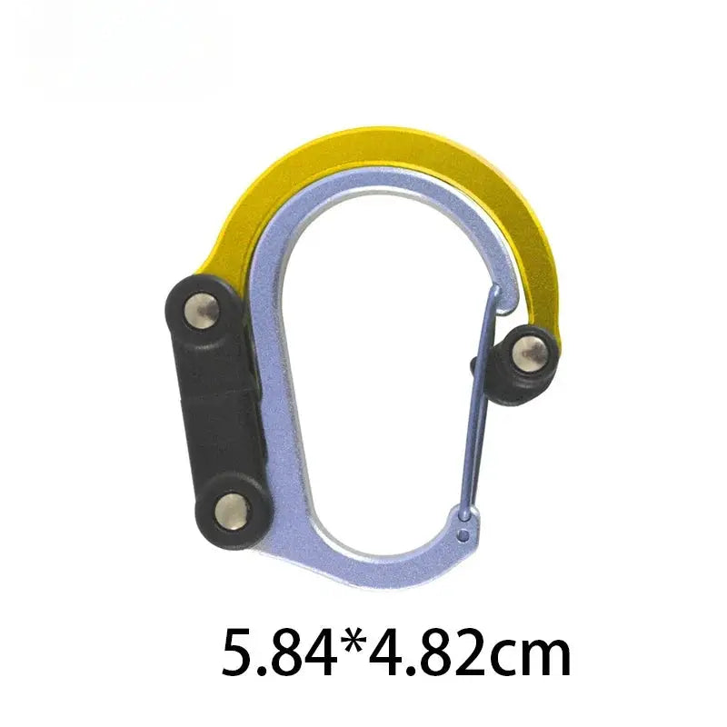 Multifunctional Hybrid Gear Clip Carabiner With 360 Degree Rotating Hook And Strong Buckle For Camping Hiking Travel