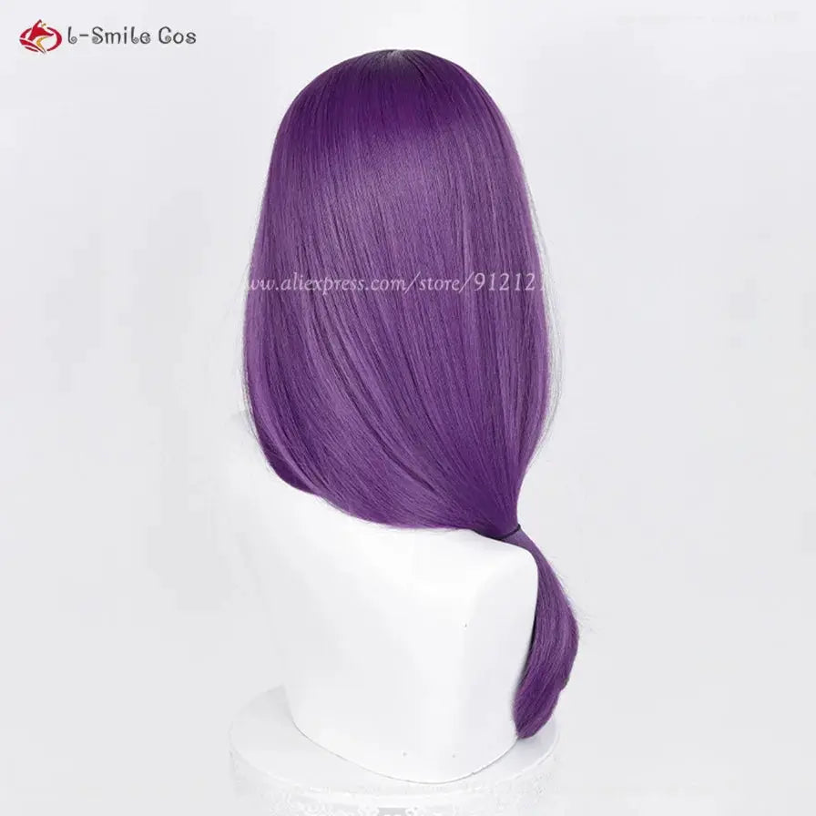 Kamishiro Rize cosplay wig, 70cm purple with low ponytail, heat-resistant synthetic hair cap