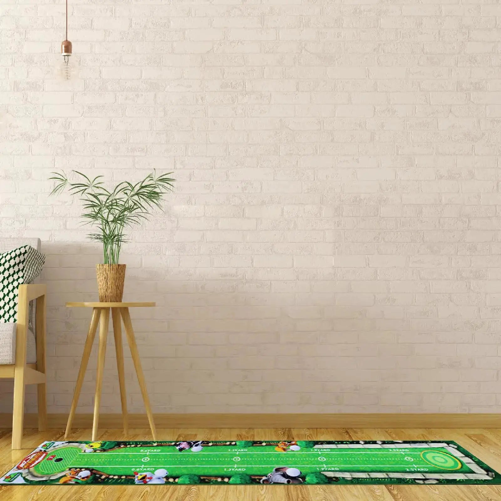 Golf putting mat by Simples Market, green lightweight portable training aid for home use