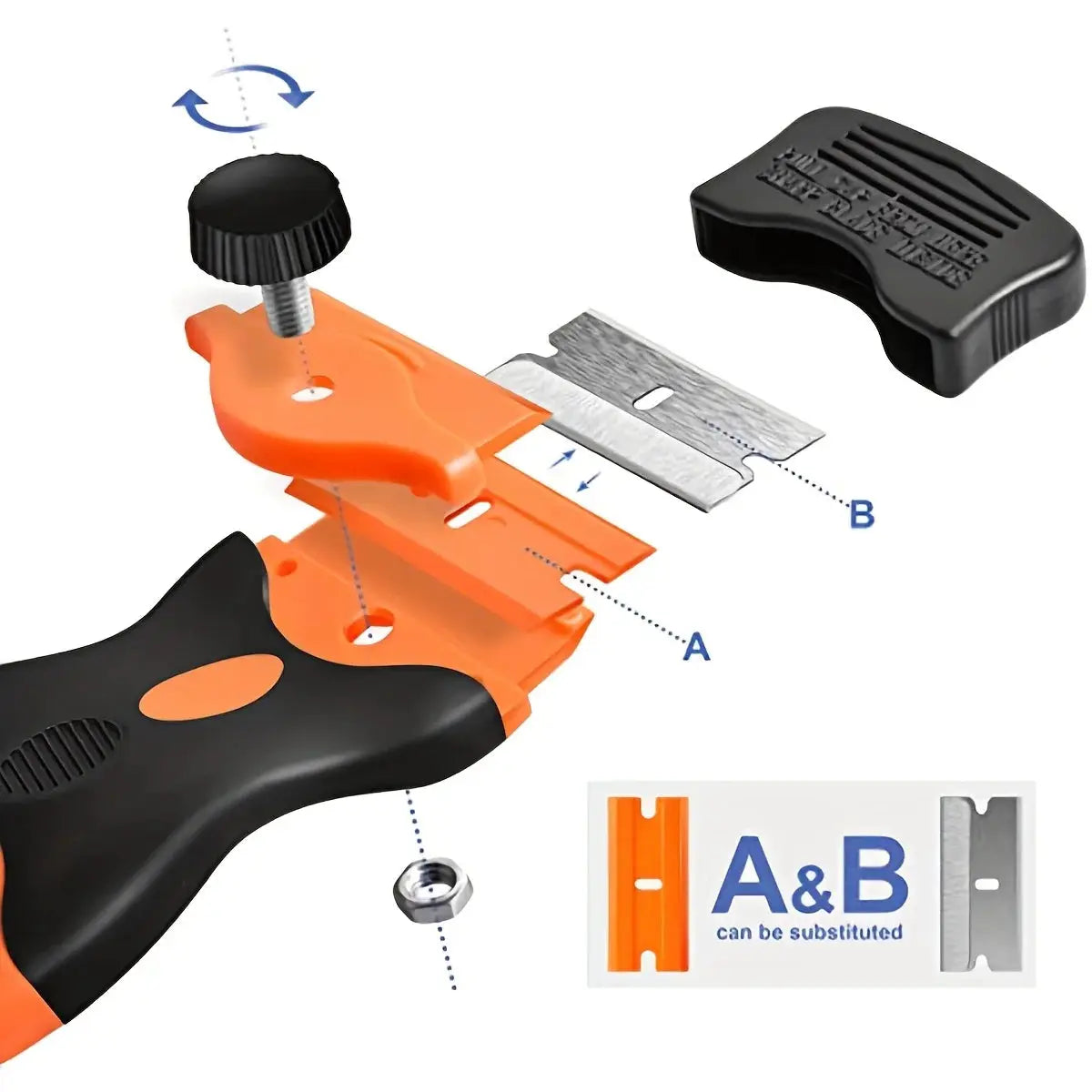 21 Pieces Razor Blade Scraper Double Edge Remover Tool With Blades For Labels Stickers Decals Removal Tint Vinyl