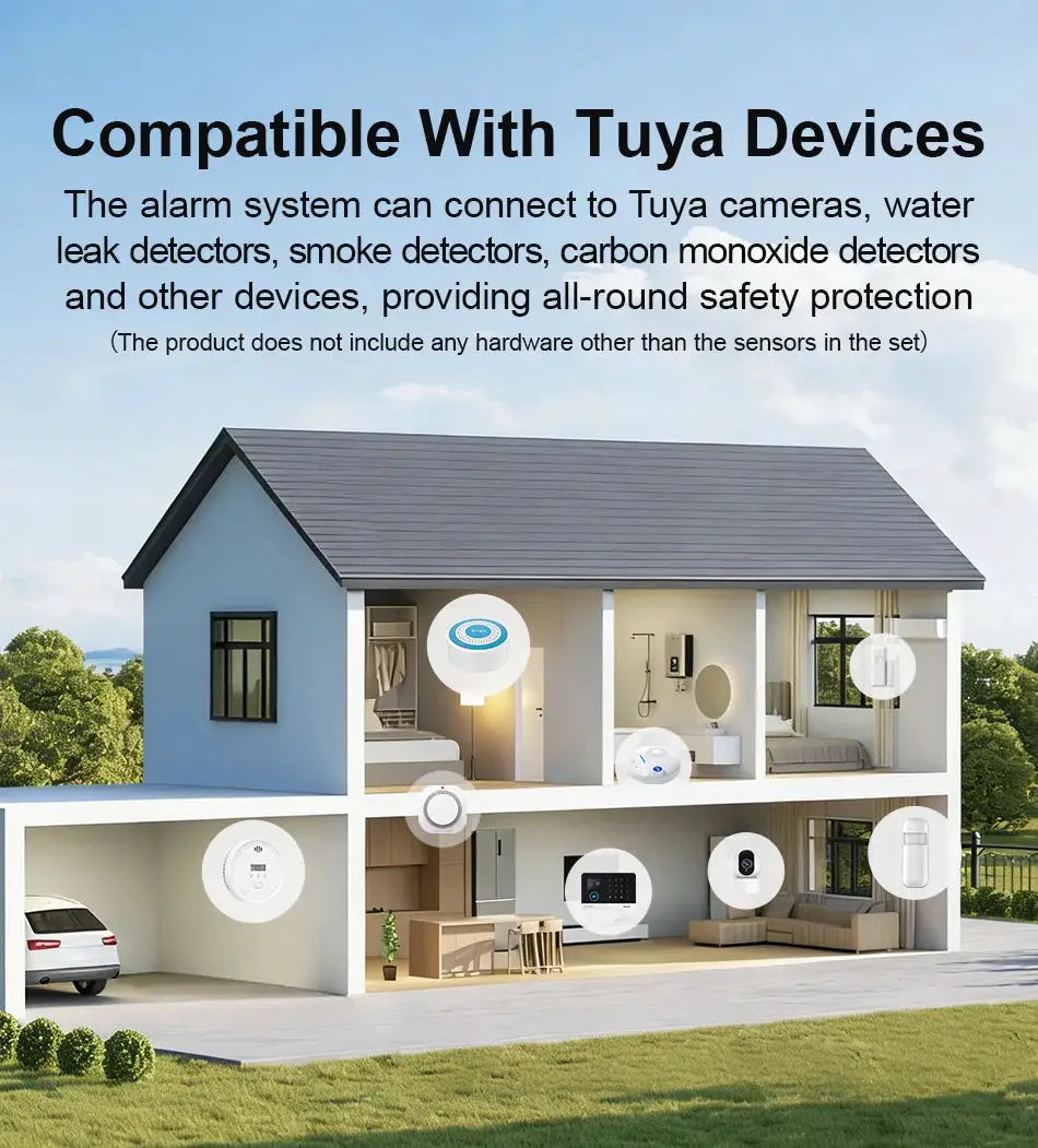 PGST 4G/2G WiFi GSM Wireless Alarm System with PIR sensor; Tuya Smart Life/Alexa compatible