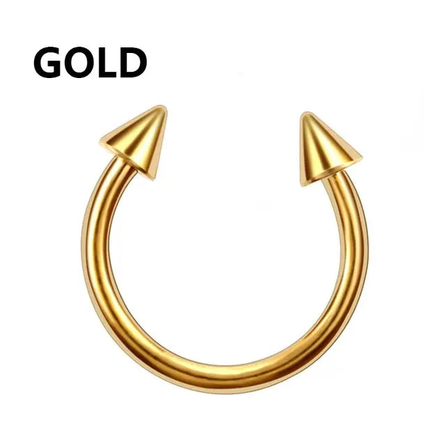 Stainless Steel Horseshoe Fake Nose Ring C Clip Septum Lip Hoop 1Pc For Women Men Jewelry