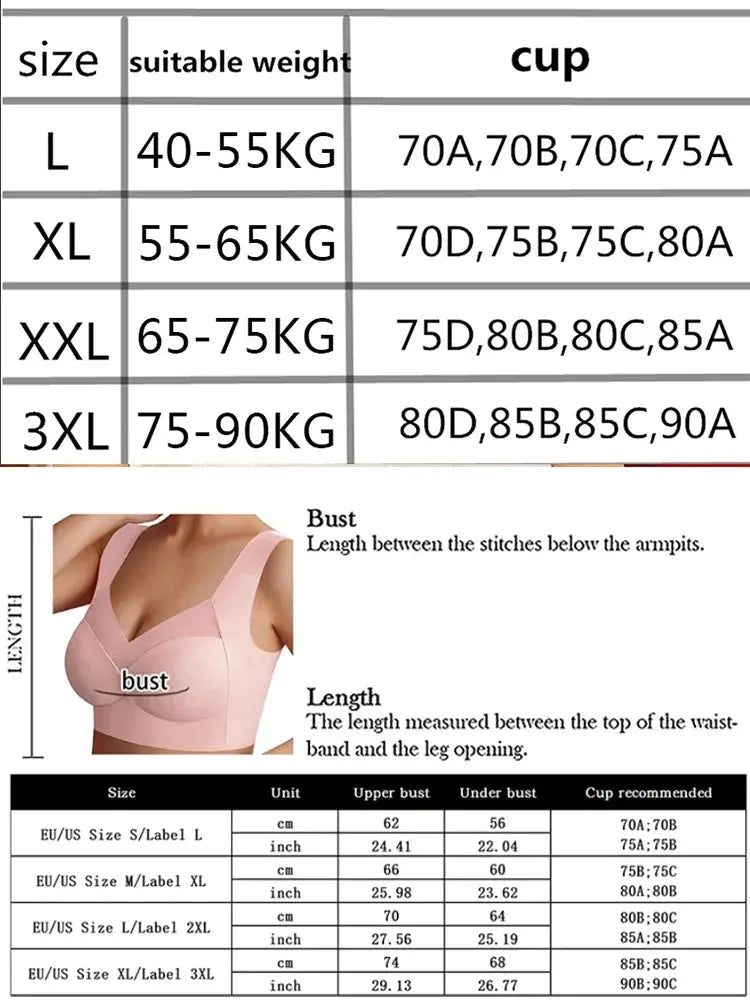 Simples Market women's seamless pink lace patchwork push-up bra with chest pad, plus size.