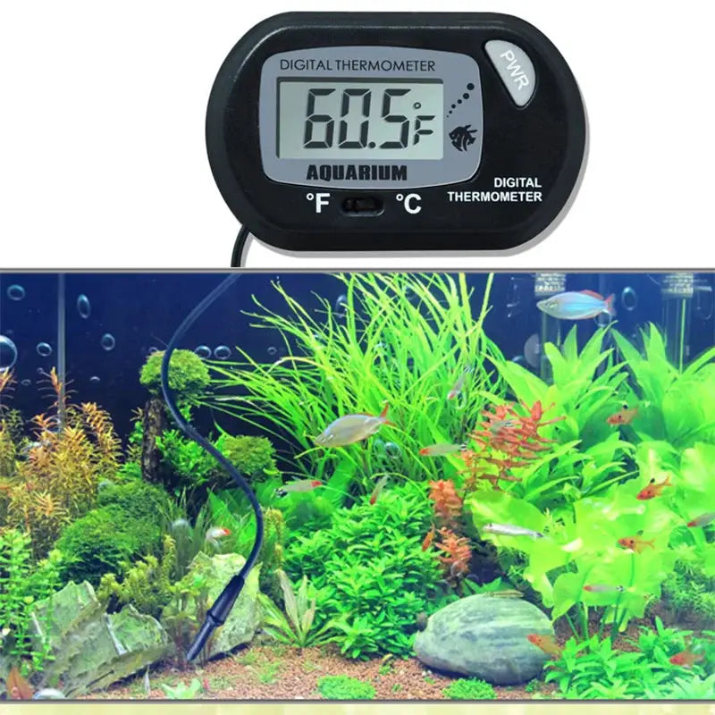 Digital Aquarium Thermometer With Probe Suction Cup For Fish Tank Water Temperature Measurement