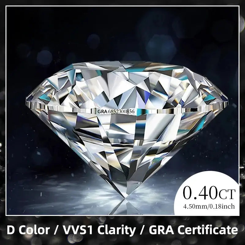 Moissanite Round 8 Hearts 8 Arrows Cut Loose Stone D Color VVS1 Clarity 0.1 Carat To 5 Carat For Inlaid Pendant