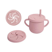 Silicone Baby Straw Cup With Handles And Lids Cute Training Sippy Cup For Toddlers Reusable Feeding Snack Cup