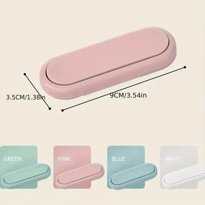 Simples Market 3-piece pink invisible magnetic cabinet drawer lock for child safety.