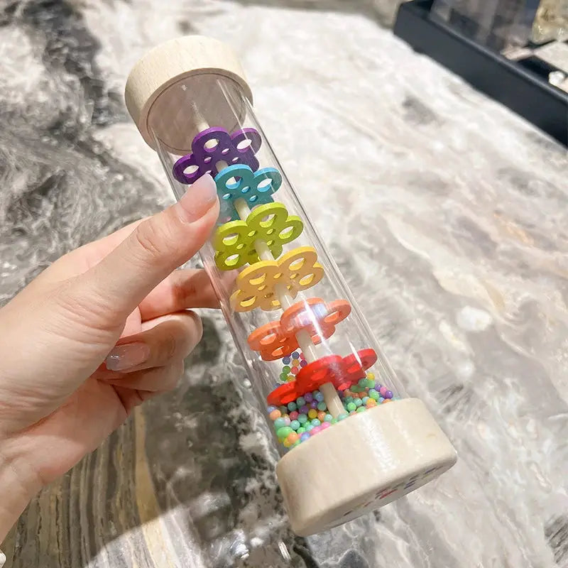 Wooden Rain Sound Tube Instrument Rain Maker And Hourglass Shaker Toy For Sensory Play And Hearing Enlightenment