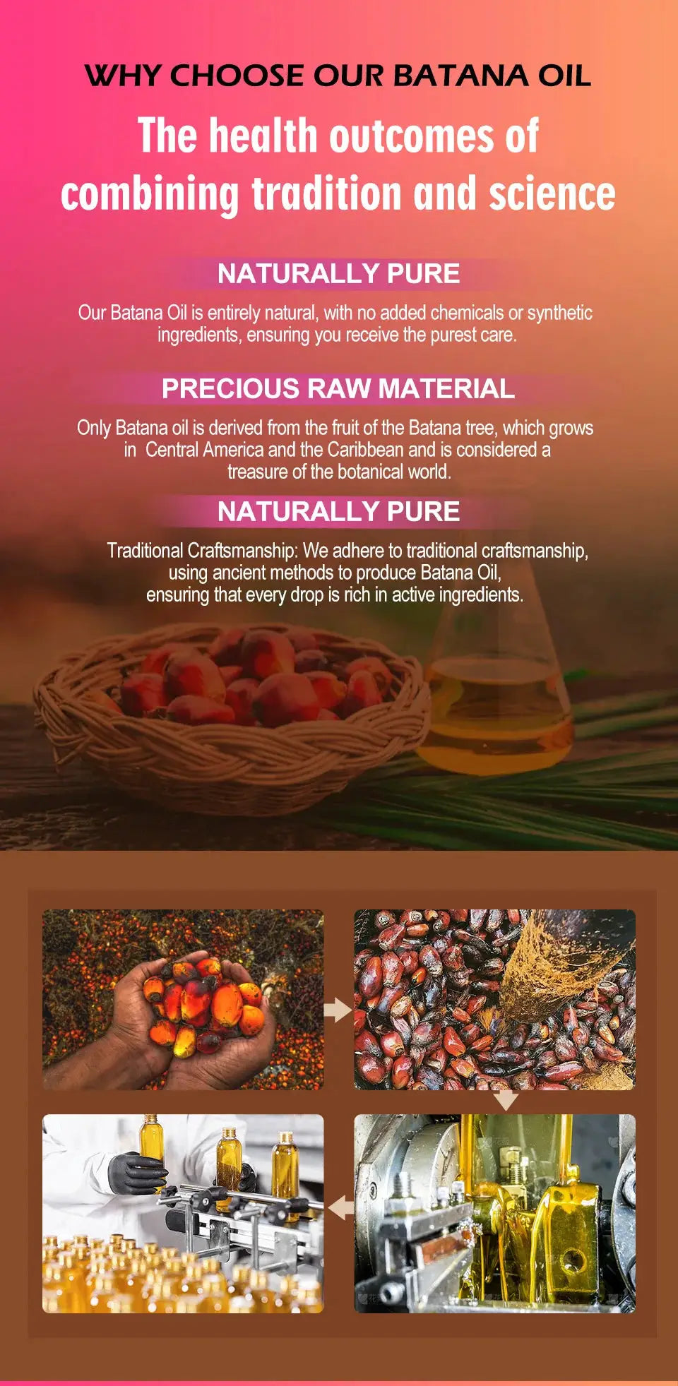 2023 Batana Hair Growth Oil For Black Women 100% Natural Batana Butter For Hair Loss Treatment For Black Men & Women Hair Care