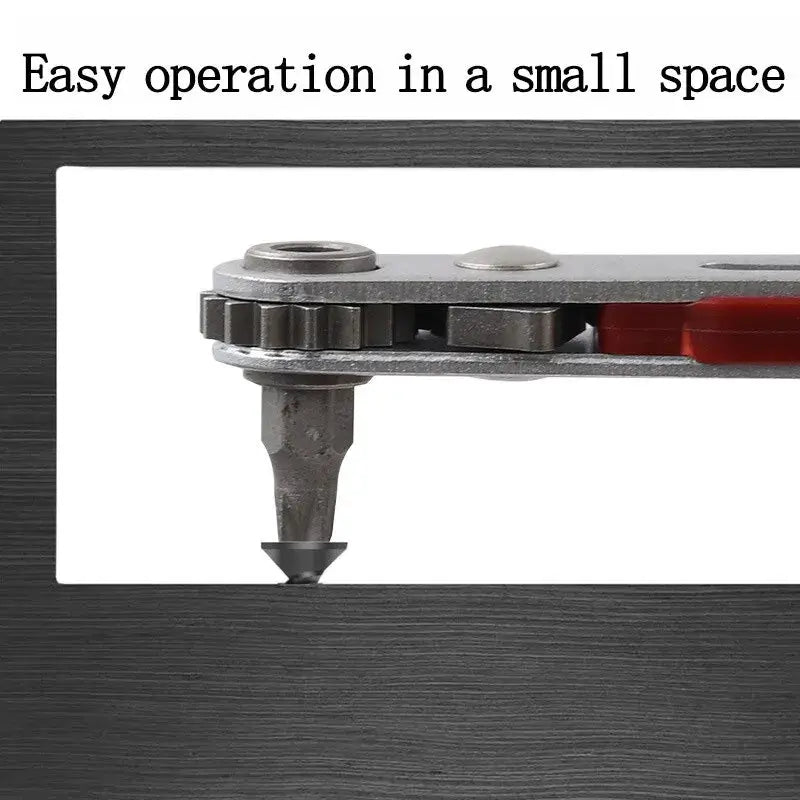 Multifunctional Bidirectional Ratchet Screwdriver Elbow With Interchangeable Heads For Flat Phillips Slotted And Cross