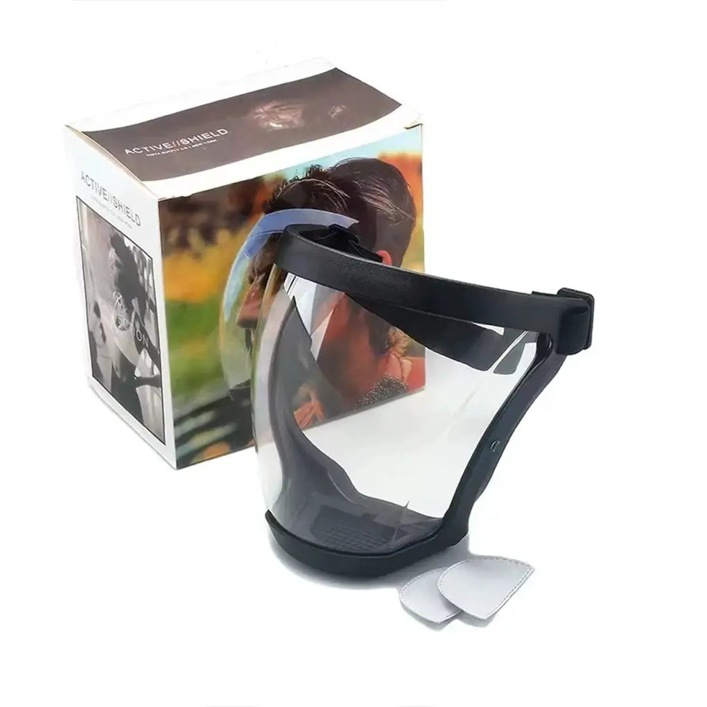 Full Face Transparent Protection Mask With Adjustable Buckle Reusable Heat Resistant Facial Shield For Work Activities
