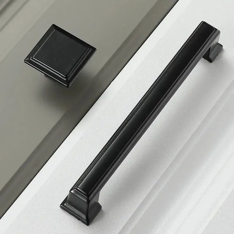 Black Aluminum Cabinet Knobs And Handles For Kitchen And Furniture Drawer Pulls Cupboard Handles