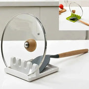 KitchenEase Pan Lid Holder Utensil Stand Keeps Lids Spoons Spatulas Off Counter For A Clean Organized Kitchen