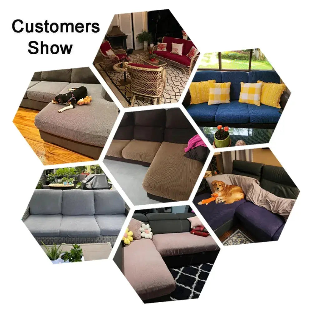 Jacquard polar-fleece sofa covers; stretchable, removable couch protectors in multiple colors
