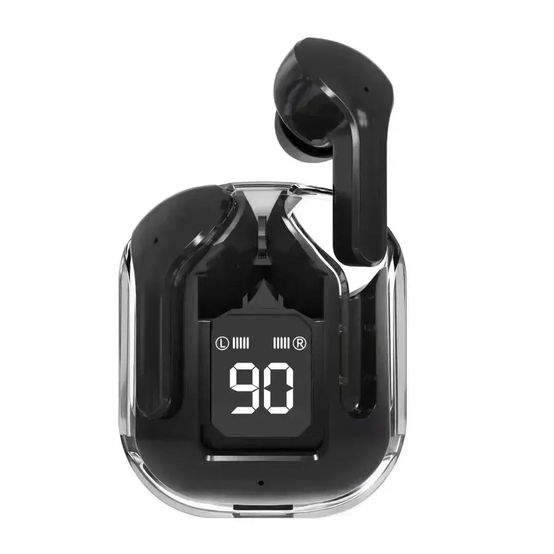 T2 Wireless Bluetooth Earphones With HiFi Sound And LED Power Display Transparent Design