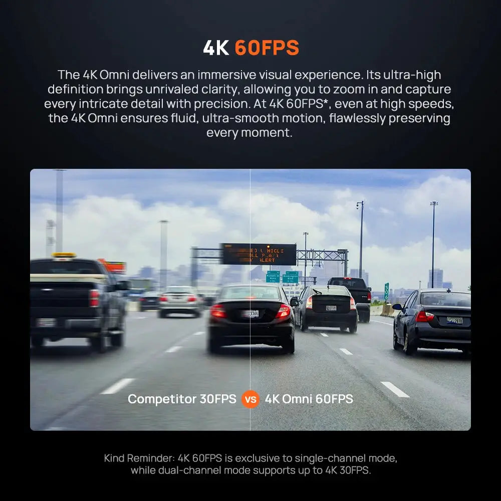 70mai Dash Cam X800 Omni 4K dual-channel HDR, 360° rotating, 4G compatible, supercapacitor – Simples Market
