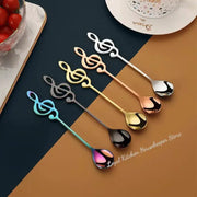 Stainless Steel Musical Note Spoon Coffee Ice Cream Desserts Teaspoon Creative Kitchen Accessory Dining Decor