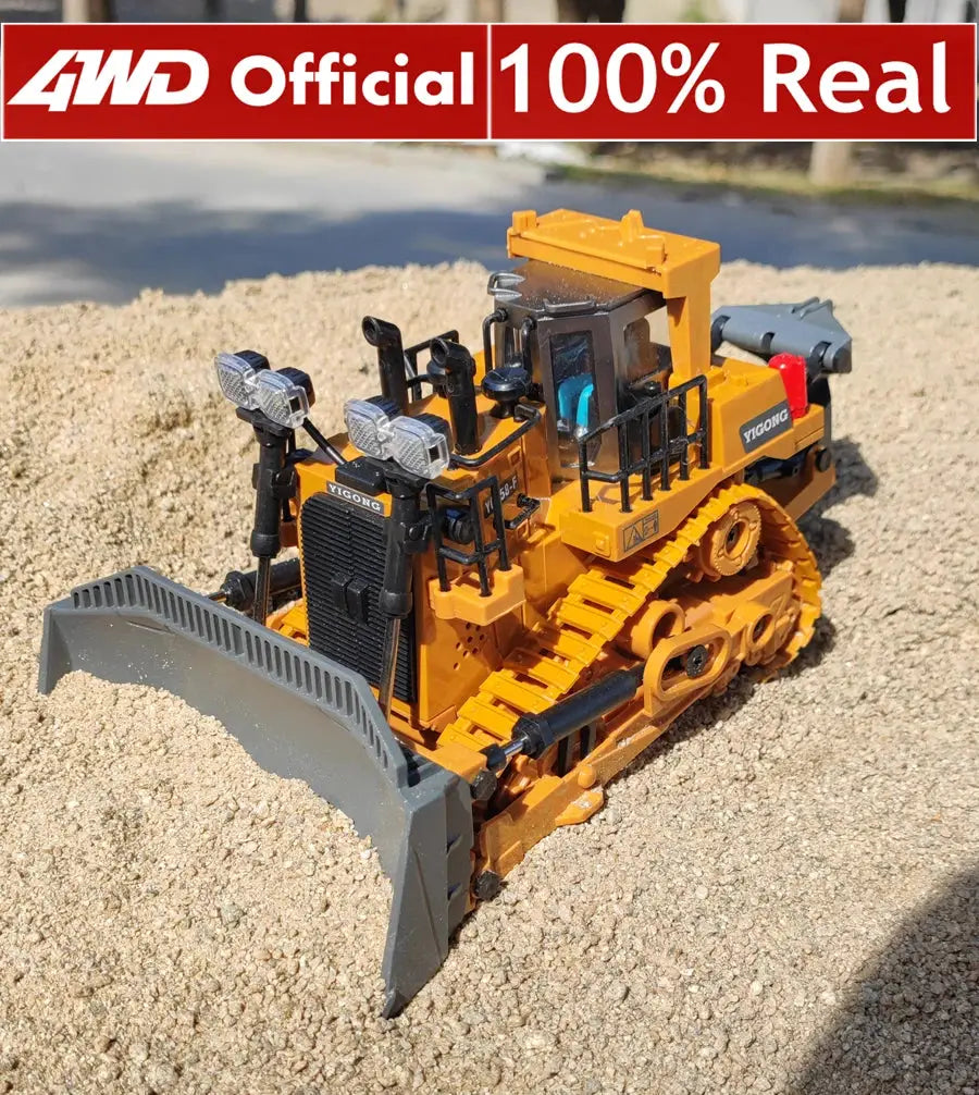 4WD Remote Control Excavator And Bulldozer Set 4x4 Alloy Dump Truck RC Car Construction Vehicle Toy For Kids