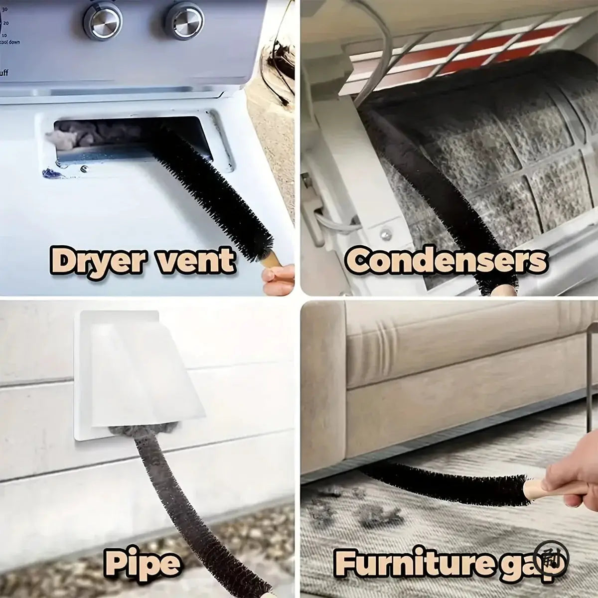 Radiator Cleaner Brush With Long Flexible Shaft For Washing Machine Lint Removal And Dryer Vents Cleaning Tools