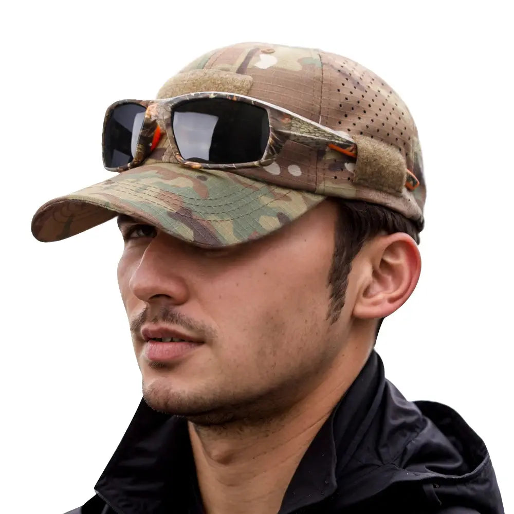 Mens Camouflage Baseball Cap Breathable Sun Protection Hat For Outdoor Sports Hunting Hiking Camping Beach Fishing