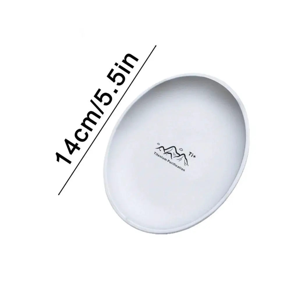 Titanium camping plate by Simples Market, frosted white round 14 cm (5.5 in) diameter