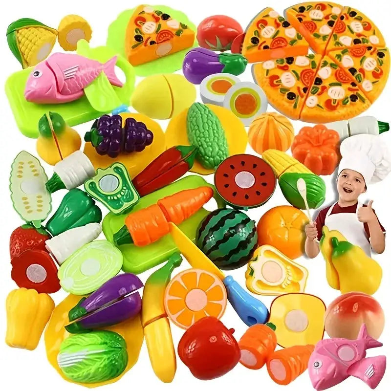Fun Vegetable Cutting Toy Set For Kids Fruit And Vegetable Kitchen Playset Early Skill Development Ideal Holiday Gift