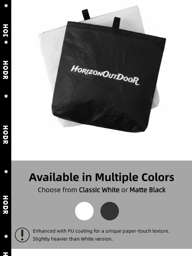 HorizonOutdoor Tyvek insulated food pouch in Matte Black for ultralight hiking and camping