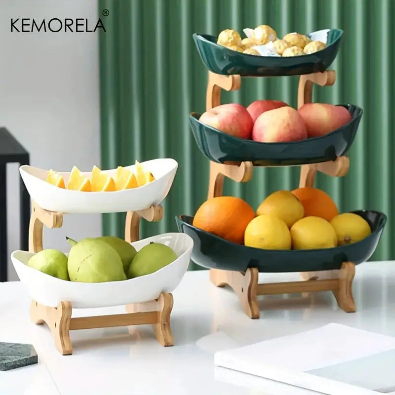 Two To Three Layer Fruit Plate For Home Plastic Snack Dish Creative Modern Dried Fruit Basket Candy Dish Cake Stand