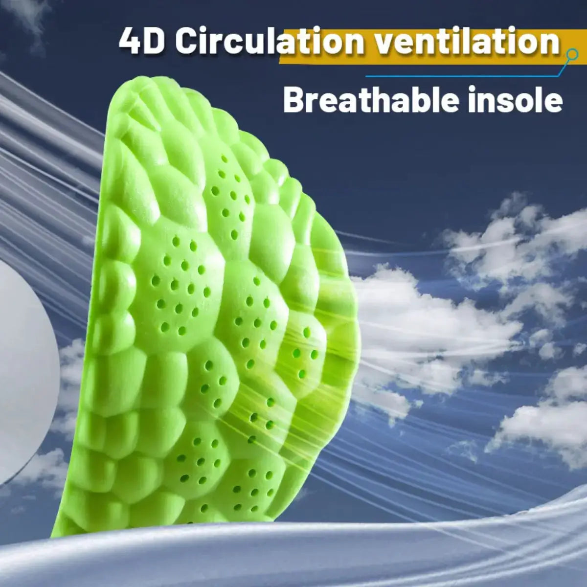TPU High Stretch Sport Insoles For Shoes With Shock Absorption Antibacterial Odor Control Breathable Cushioned Insoles