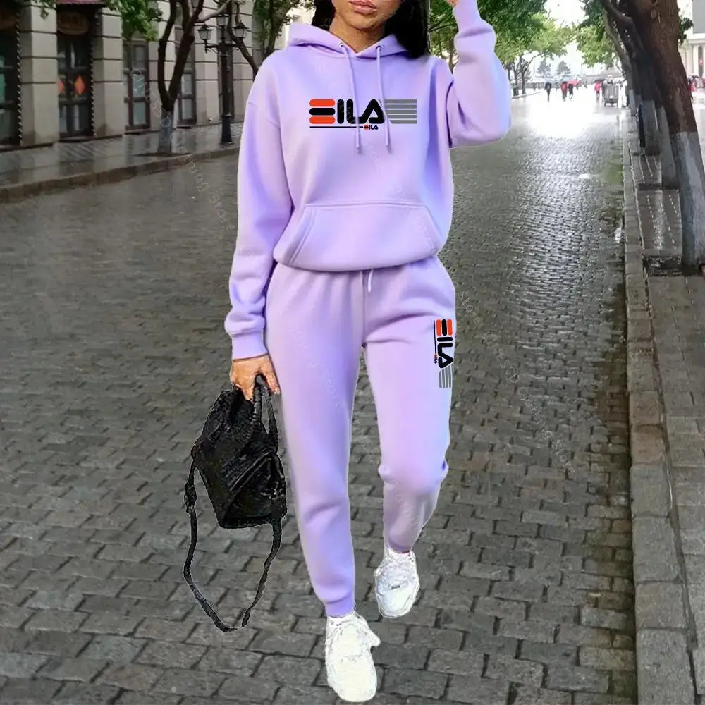 Womens Autumn Winter Hoodie Set Pants Loungewear Luxury Designer