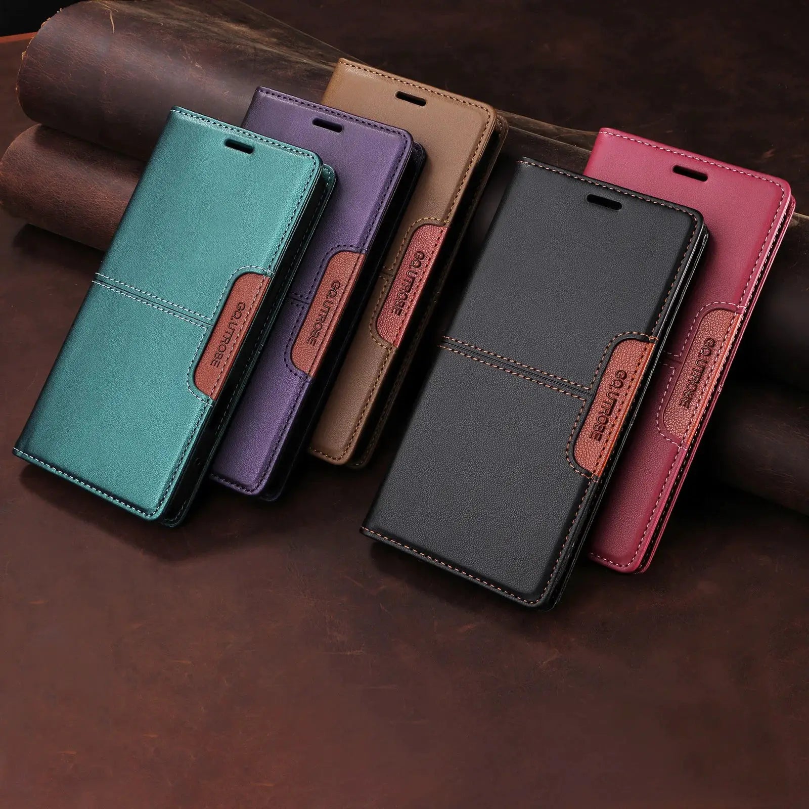 NovaShield Magnetic Leather Flip Wallet Case for iPhone 16 Series and SE3 With Card Slot Protection
