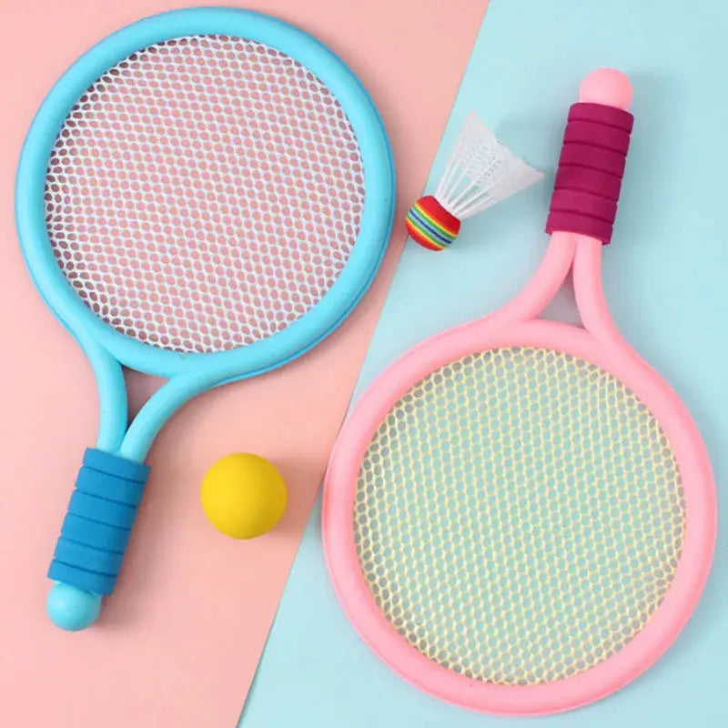 Kids Badminton And Tennis Racket Set For 3 To 12 Years Lightweight Plastic Outdoor Toy For Beginners