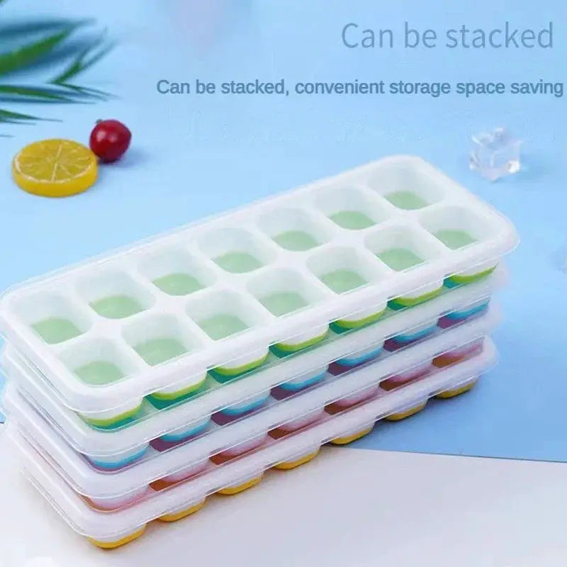 14 Grid Silicone Ice Cube Tray Square Ice Mold Non Toxic Durable Ice Cube Maker For Bar Pub Wine