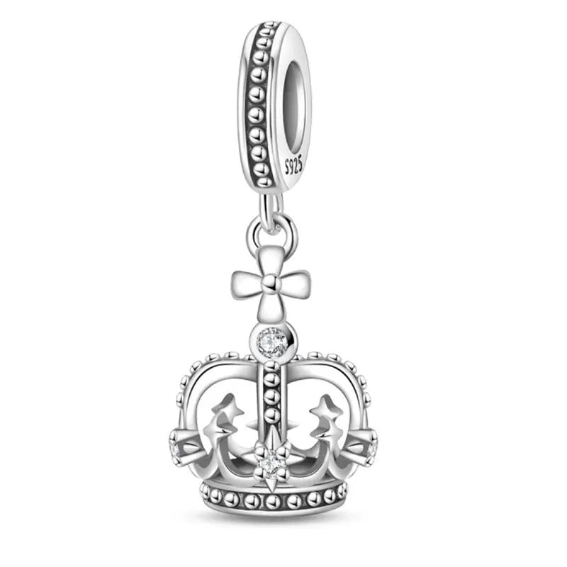 Silver Plated Guardian Angel Heart Shaped Zircon Charms Beads for Original Qikaola 925 Bracelets DIY Jewelry Gifts - Simples Market