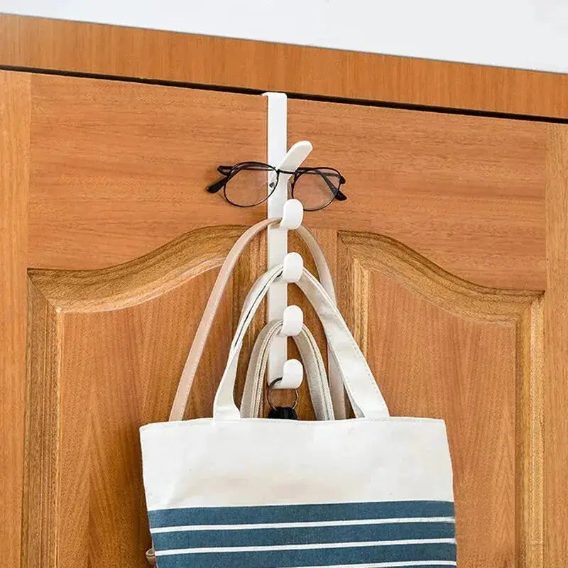 Over The Door Clothes Hanger Rack Plastic Home Storage Organizer For Bedroom Purse Holder For Bags Rails