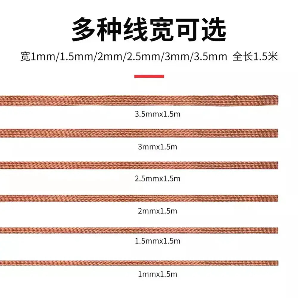 Manual Desoldering Pump Solder Sucker 1.5m Wire Copper Alloy for Welding Points Flux Tools