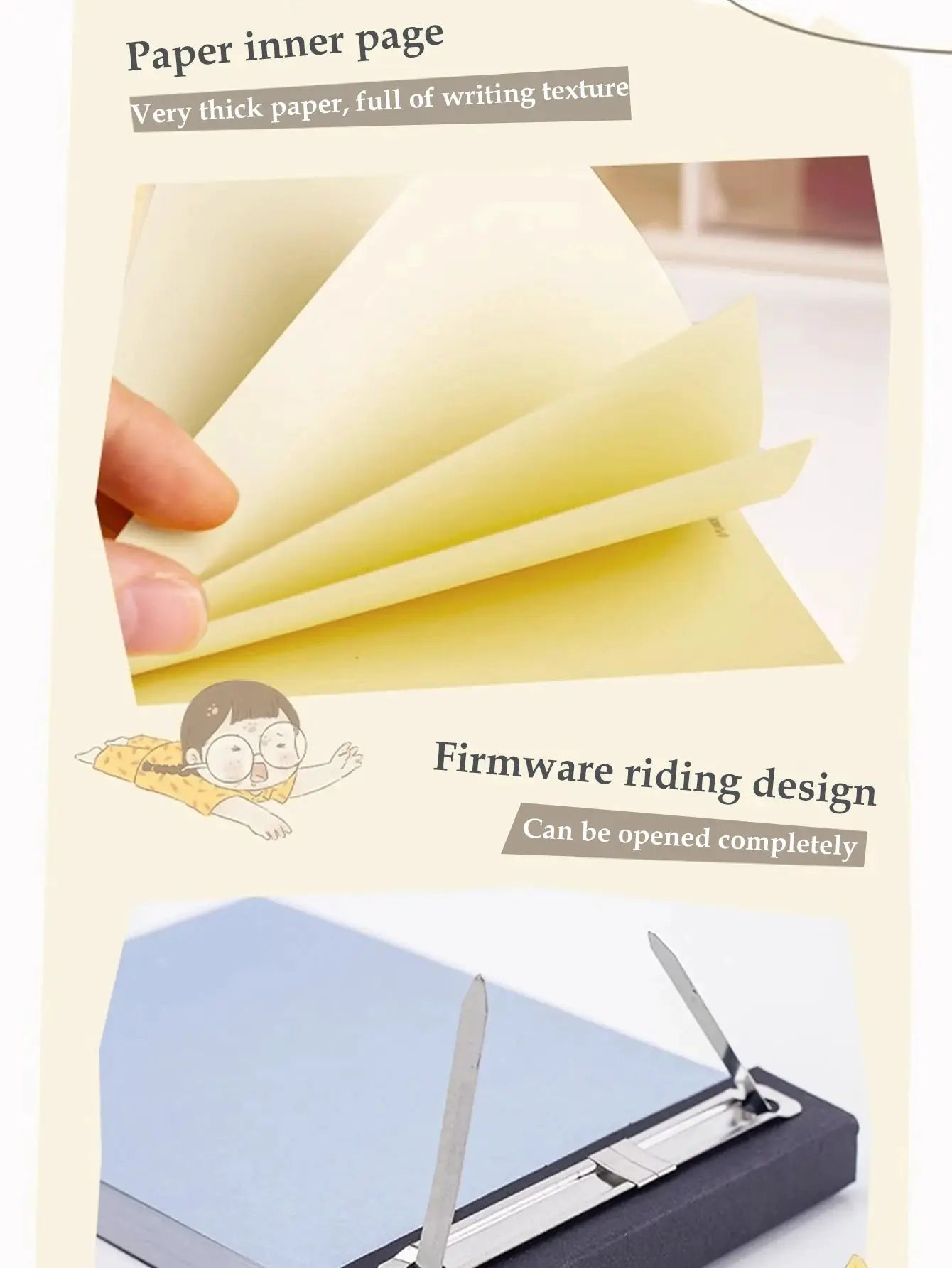 Simples Market Plande notebook, 75 sheets, blank yellow pages, pocket non-adhesive study notepad