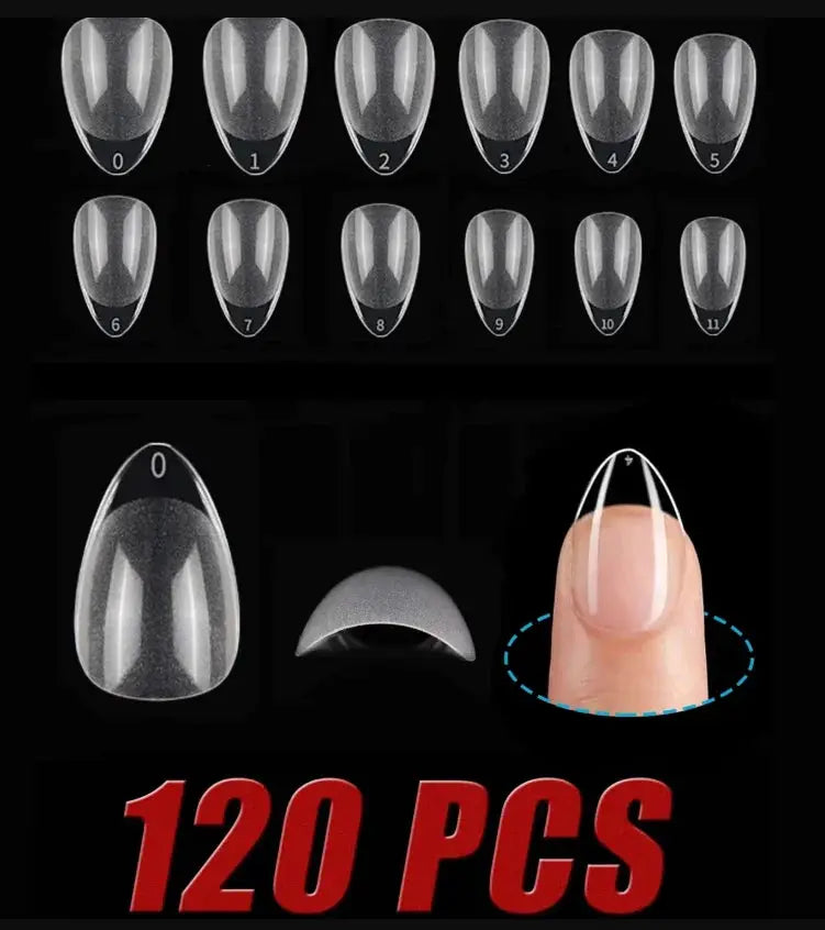 Nailuxe Pro Nails 550 Piece Soft Gel Nail Tips Medium And Short Full Coverage Matte Apricot Coffin Head Shape