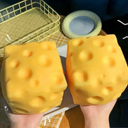 Giant Extra Large Cheese Squeeze Toy Shapeable Venting Ball Slow Rebound Fidget Toy For Adults Gift