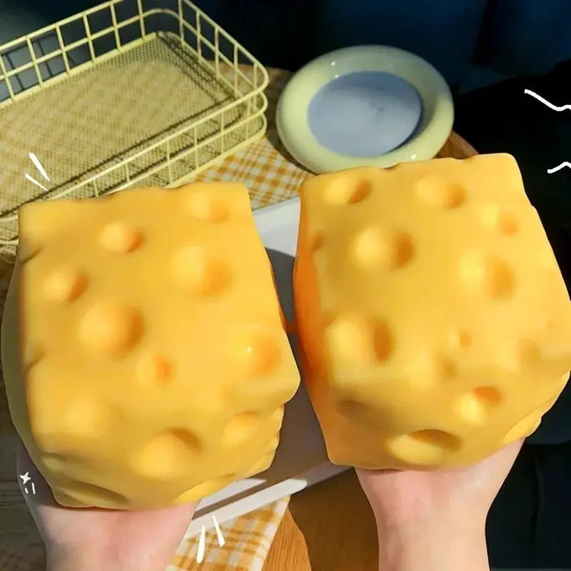 Giant Extra Large Cheese Squeeze Toy Shapeable Venting Ball Slow Rebound Fidget Toy For Adults Gift