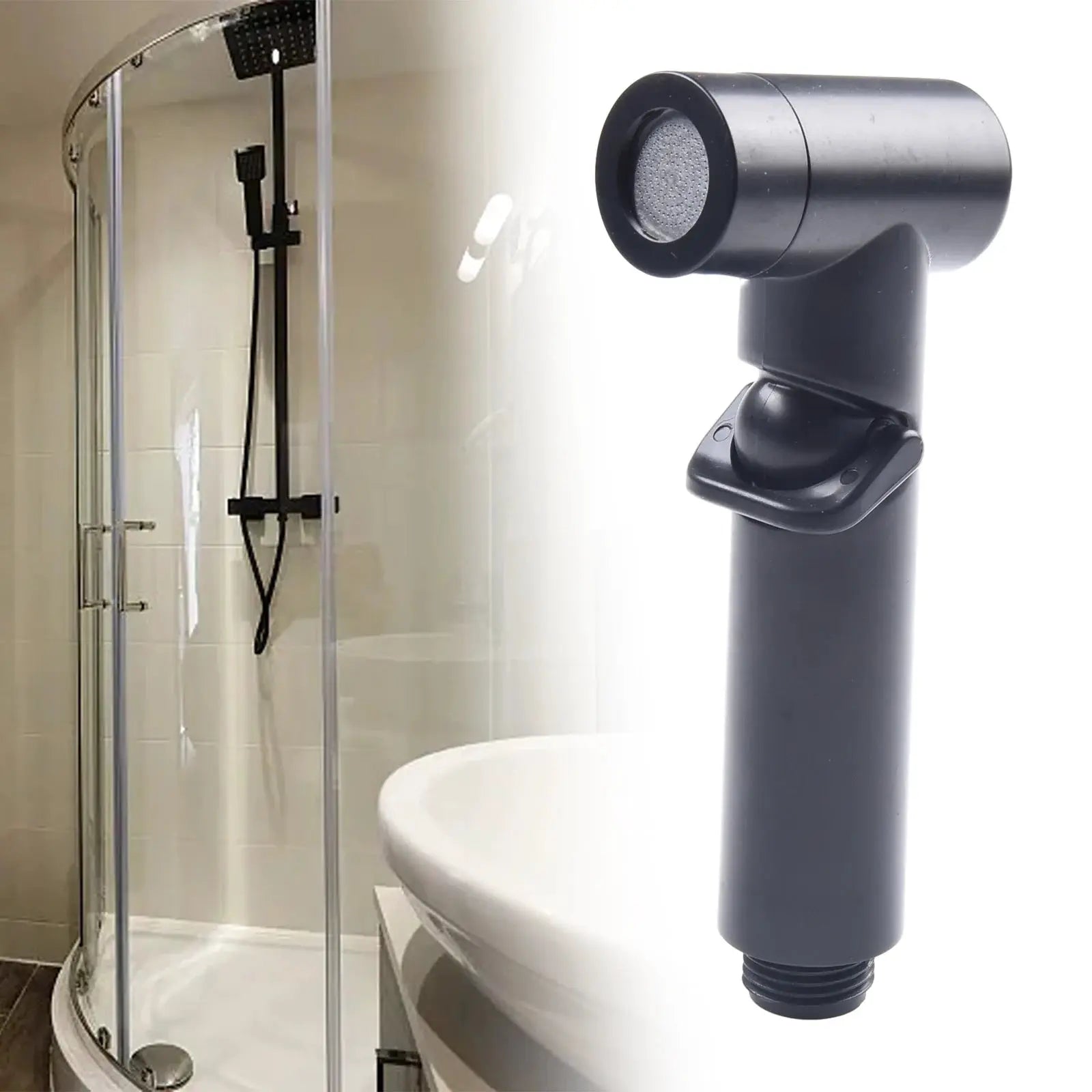 Simples Market ABS handheld shower head, black finish for bathroom bidet and shower use