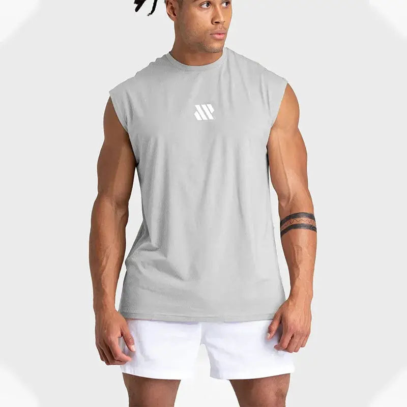 Men's Sleeveless Sports Shirt Quick Dry Breathable Vest for Gym Running and Training Loose Fit Summer Wear
