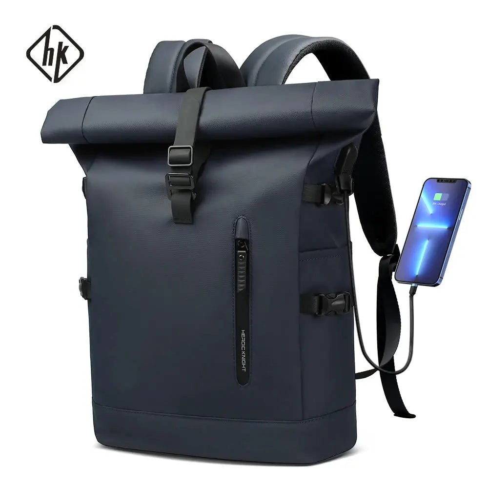 HK Large 15.6-inch laptop backpack by Simples Market, navy anti-theft travel backpack with USB port