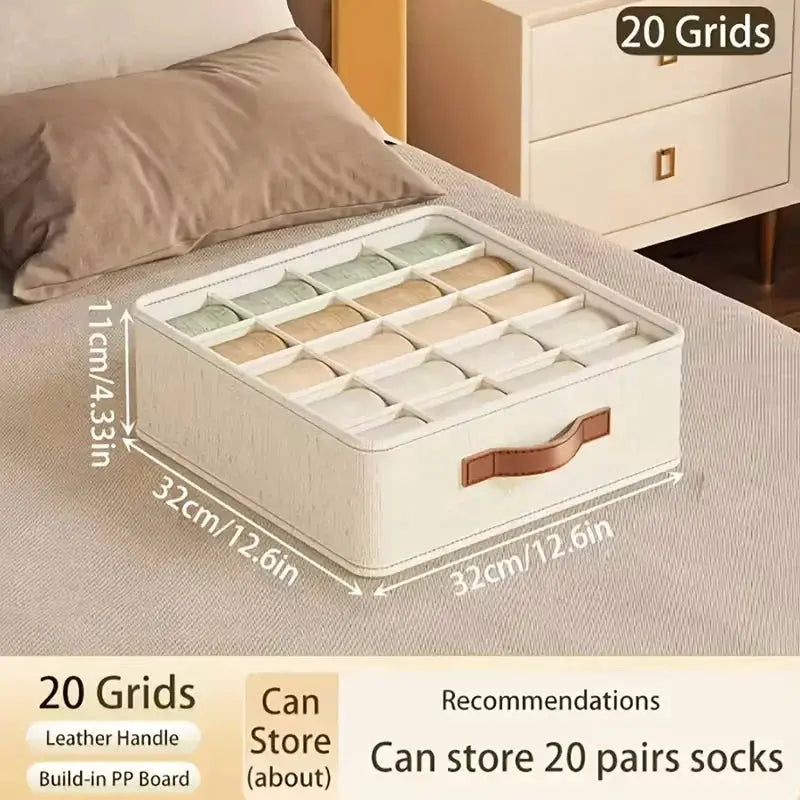 Fabric Drawer Organizers 1 To 5 Pack For Underwear Socks And Bras With Dividers Foldable Closet Shelf Organizer Box