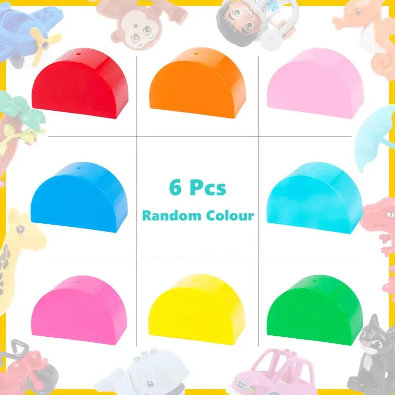 6 Piece Big Building Block Accessories Compatible With Enlighten Large Bricks Foundation Blocks Educational Toy