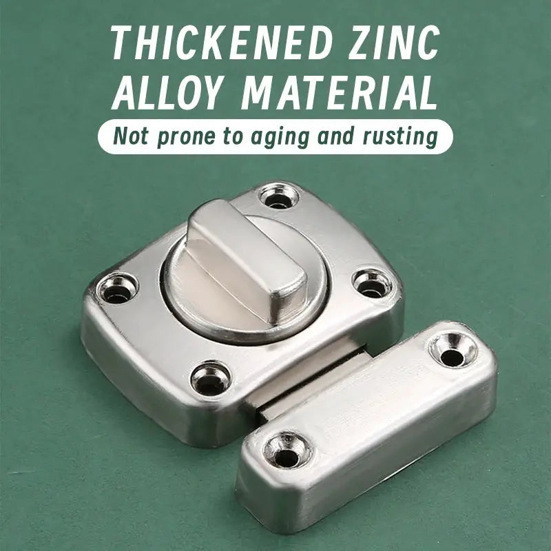 Two-piece door latch set with rotating bolt and strike plate; zinc alloy silver finish, Simples Market