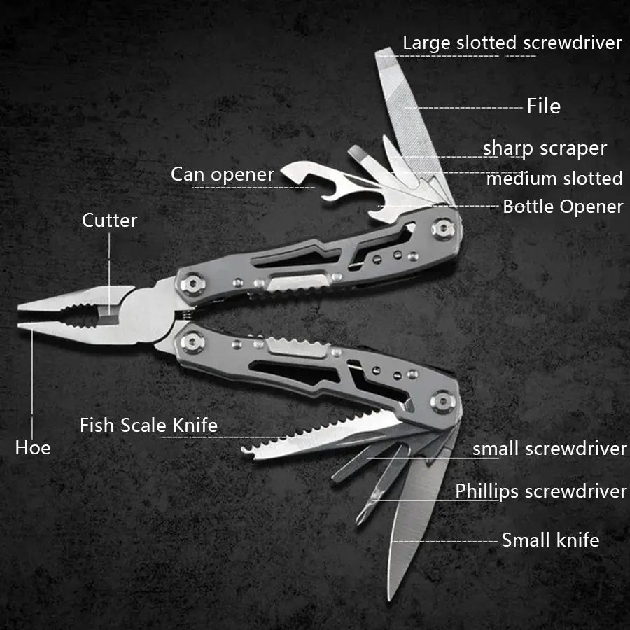 Camping Multitool Stainless Steel Portable Folding Knife Pliers Outdoor Emergency Survival Gear Multifunction Tools Hiking